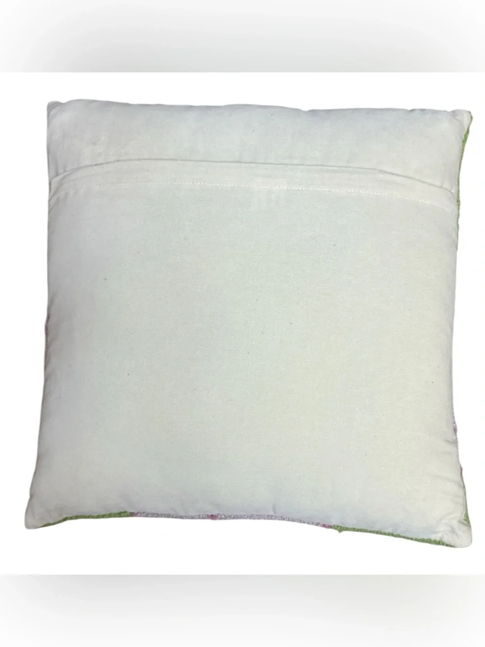 Home Needlepoint Pillow With Large Pink and White Hibiscus